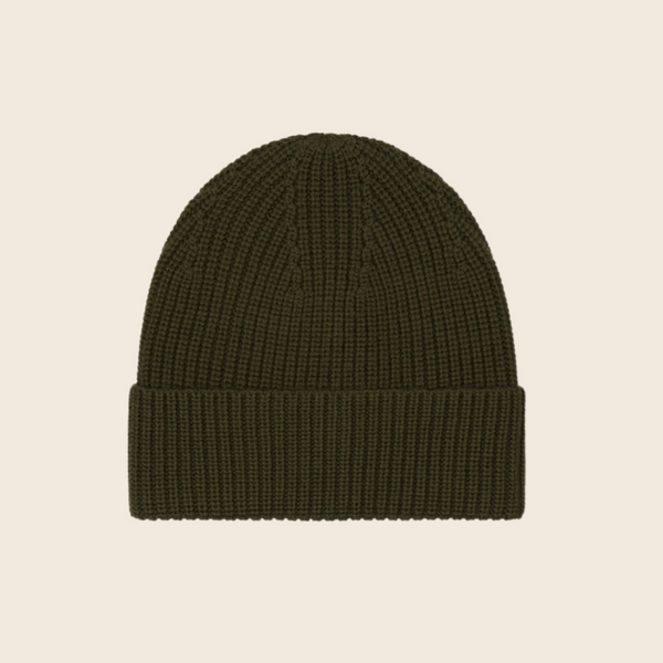 The Merino Wool Beanie | Khaki Evergreen