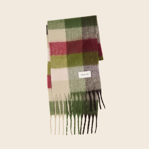 The Reykjavik Recycled Scarf | Mossy Green Check