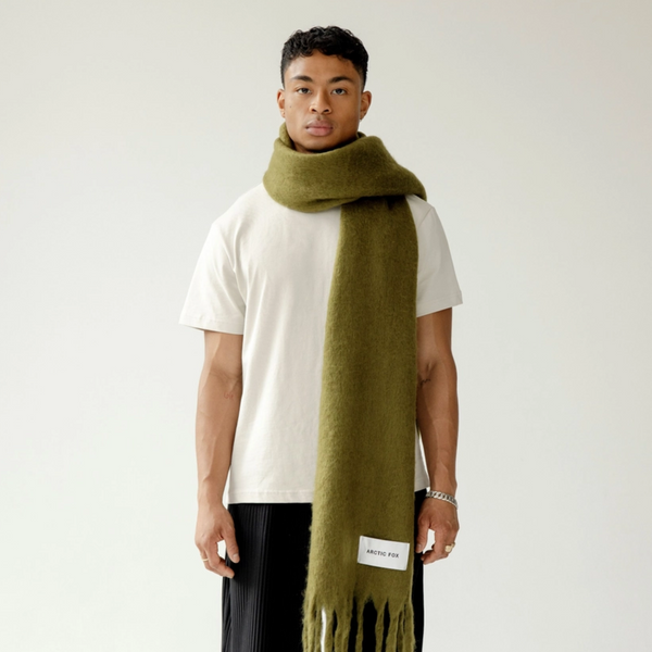 The Reykjavik Recycled Scarf | Sea Kelp Green