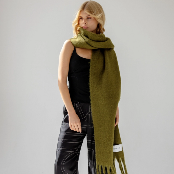 The Reykjavik Recycled Scarf | Sea Kelp Green