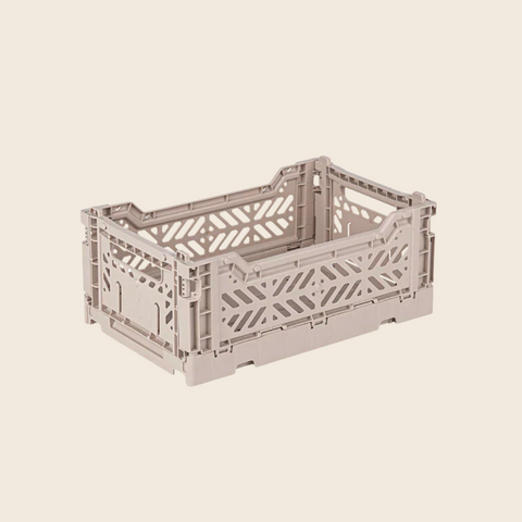 Mini Folding Crate in Sand Grey
