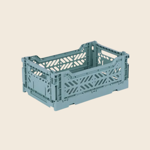 Mini Folding Storage Crate | Teal Blue
