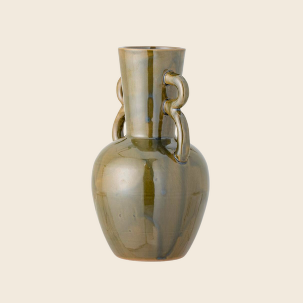 Oleander Stoneware Vase in Green