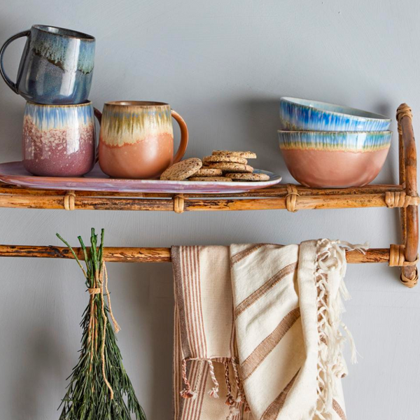 Cloe Stoneware Mug | Purple, Peach, Grey