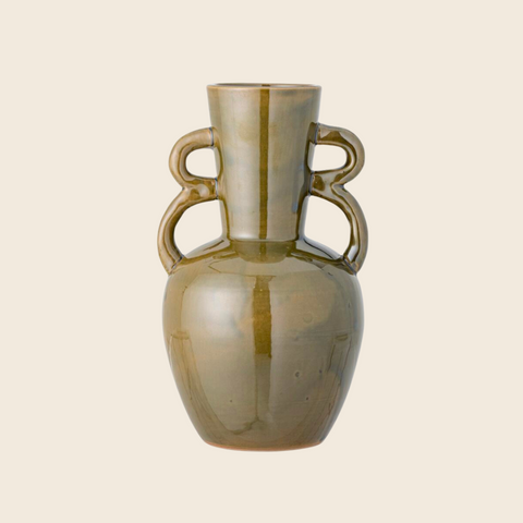 Oleander Stoneware Vase in Green