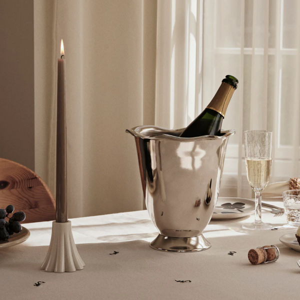 White Ceramic Heli Candle Holder