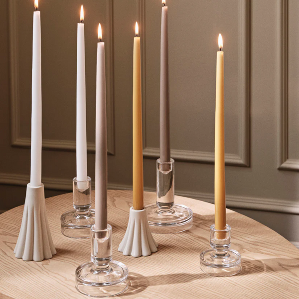 White Ceramic Heli Candle Holder