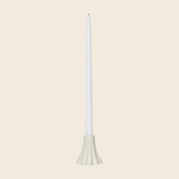 White Ceramic Heli Candle Holder
