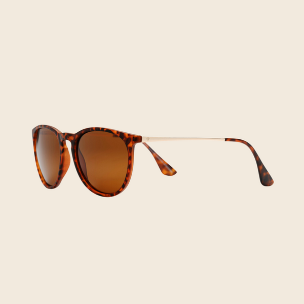Roma Recycled Plastic Polarised Sunglasses | Turtle Brown