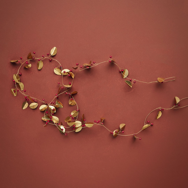 Brass Garland with Wooden Red Berries