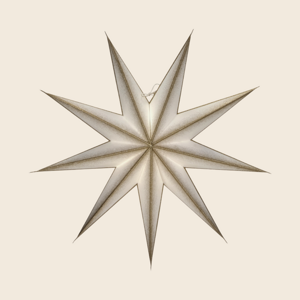 White and Gold Glitter Paper Star | 3 Sizes
