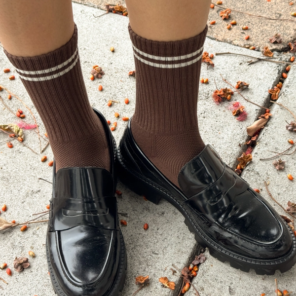 Boyfriend Socks | Wood Brown