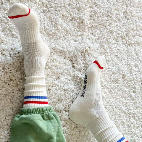 Men's Extended Boyfriend Socks | Milk White