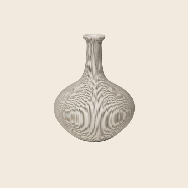 Athen Ceramic Vase | Grey Stripe