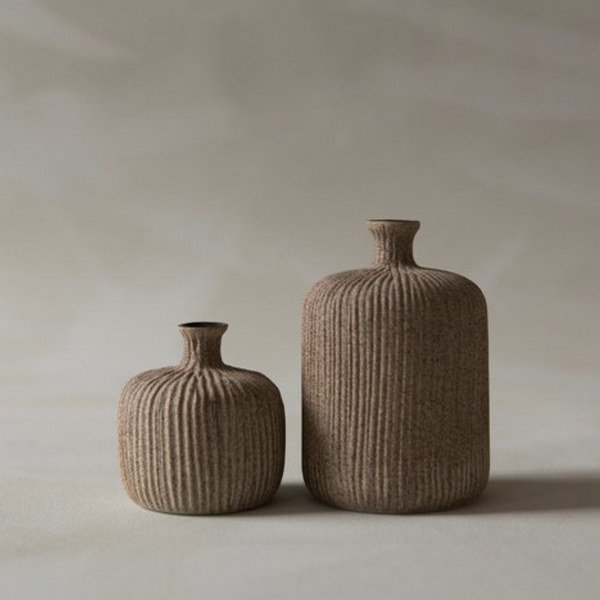 Mini and Small Ceramic Bottle | Brown Sand