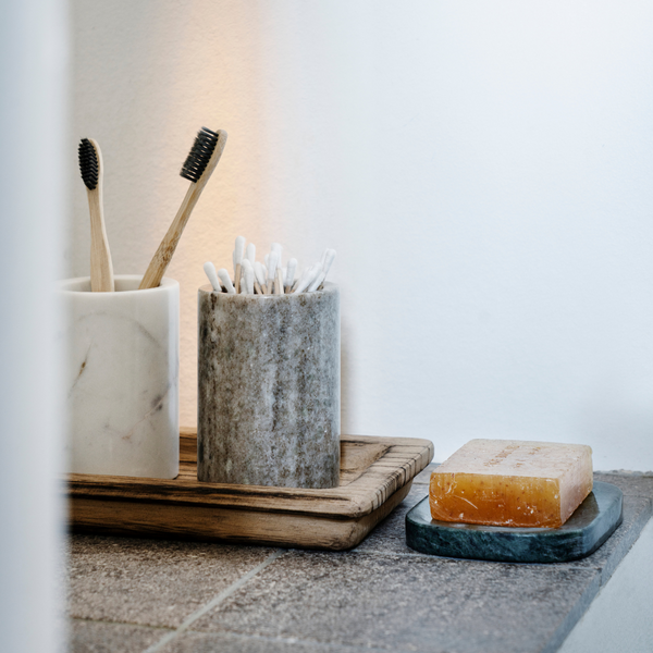 White Marble Holder Pot