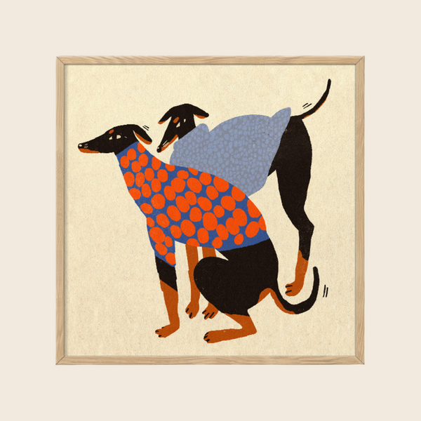 Autumn Doggos Print | 50 x 50cm