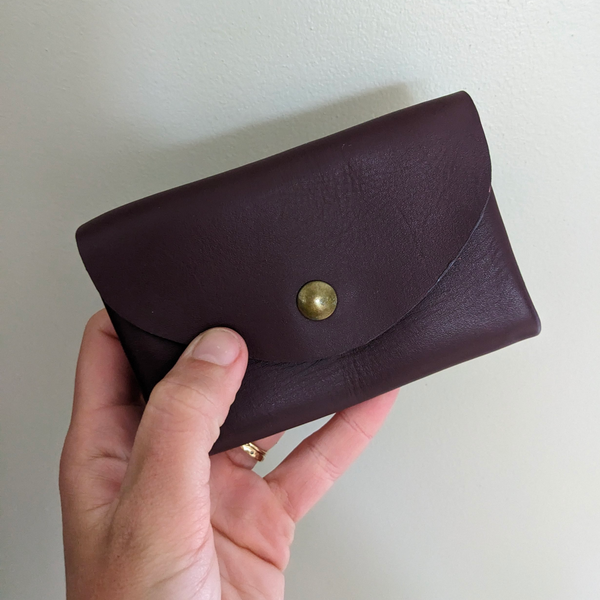 Recycled Leather Purse | Maroon