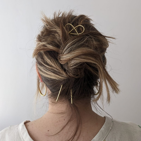 Twist Brass Hair Pin