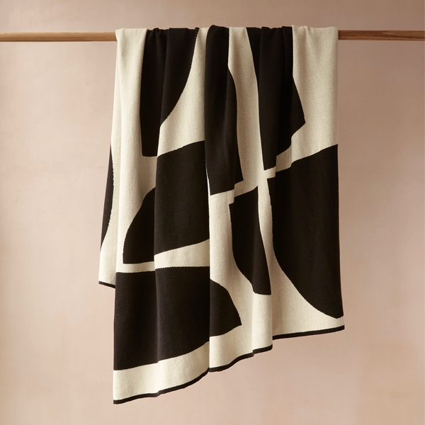 Bruten Cotton Knit Throw | Black