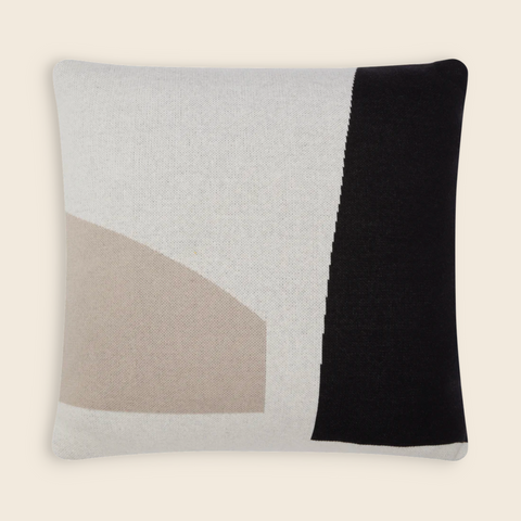 Form Cotton Knit Cushion | Black and Ivory