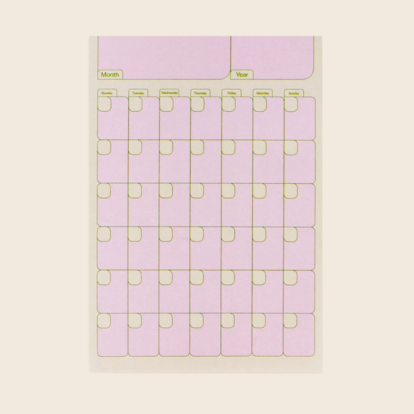 Undated Monthly Sticky Note Planner