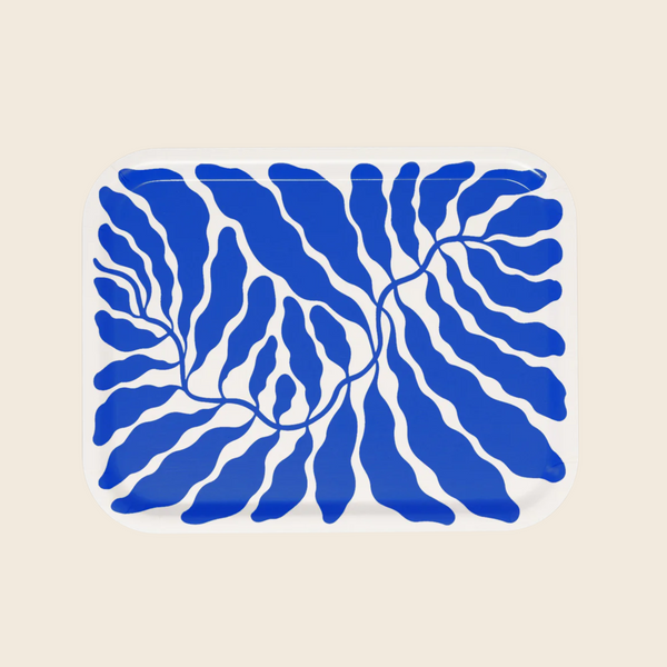 Blue Leaves Art Tray