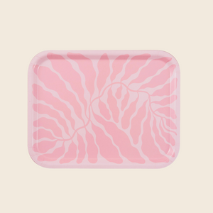 Pink Leaves Tray by Linnea Andersson