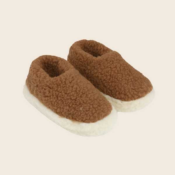 Yoko Wool Siberian Full Slippers | Brown