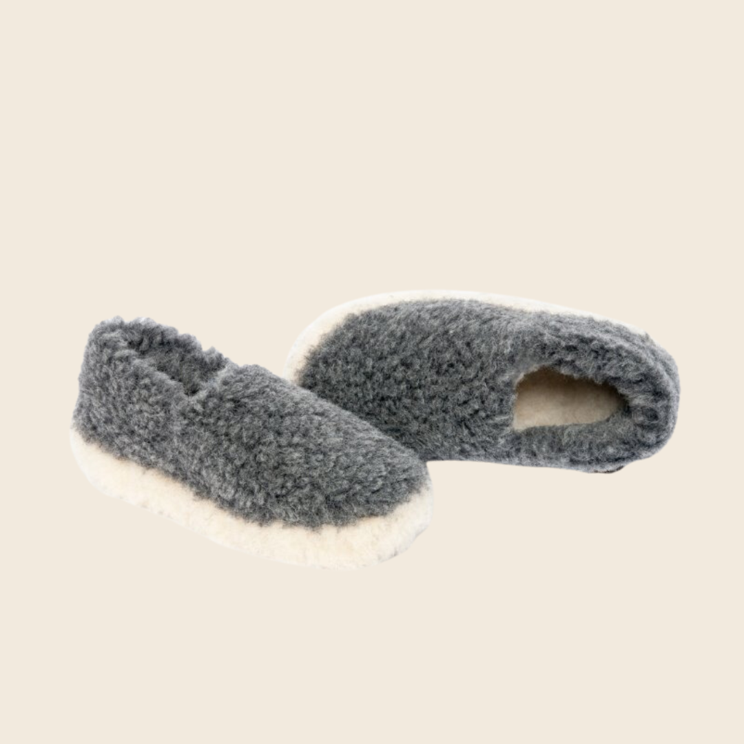 Yoko Wool Siberian Full Slippers Graphite Grey - Main Image