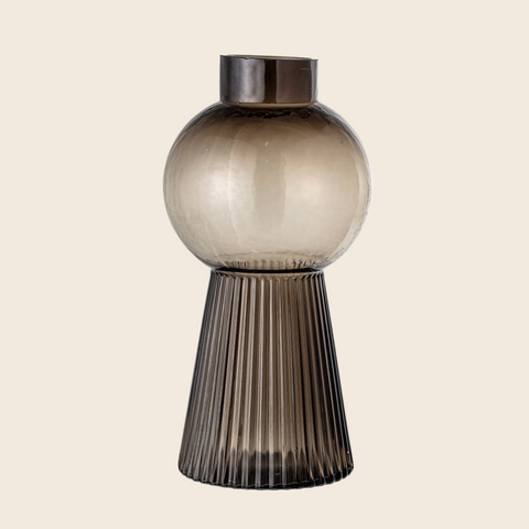 Nabaha Glass Vase | Smoked Brown
