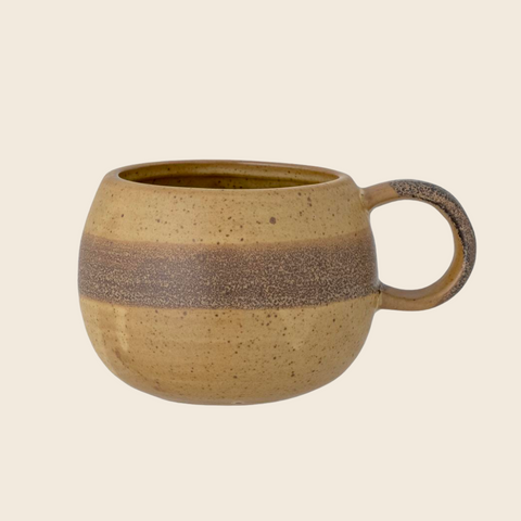 Solange Stoneware Mug | Brown Stripe