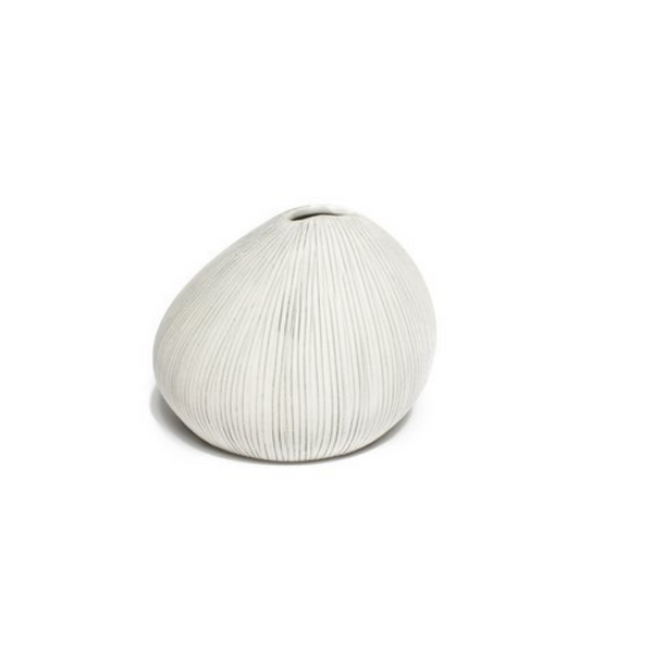 Asti Ceramic Vase | Grey Stripe