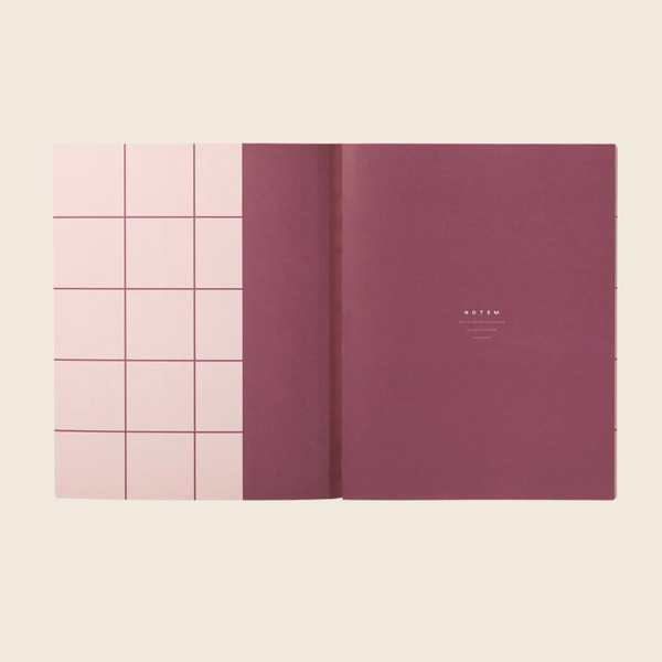 Large Uma Lay Flat Notebook | Rose Grid
