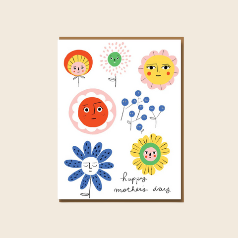 Mother's Day Flower Faces Card