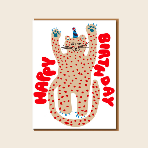 Party Cheetah Birthday Card