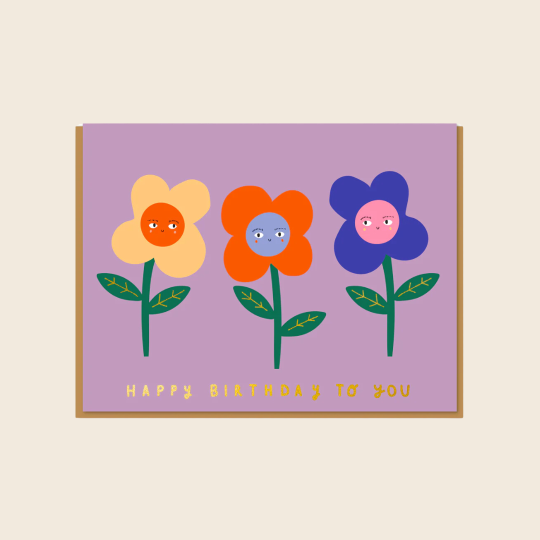 Flower Trio Birthday Card