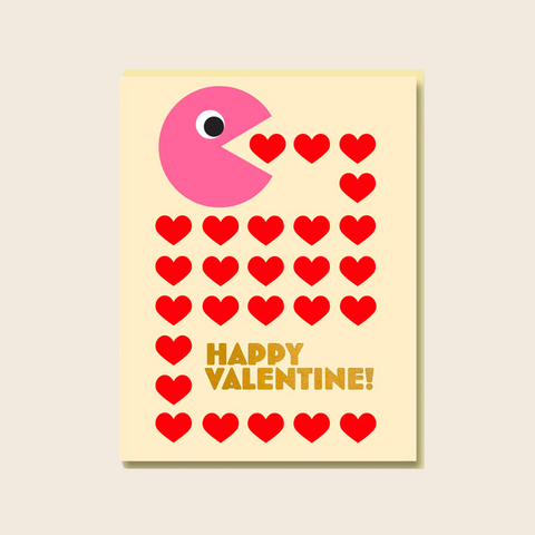 Pac Man Valentines Card