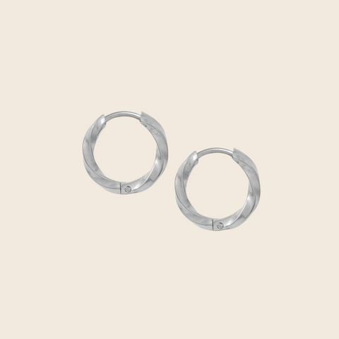 Bay Twisted Hoops | Silver