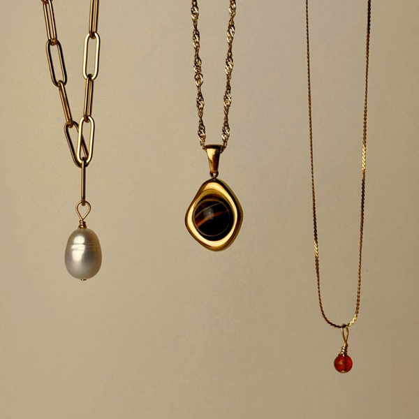 Monroe Tiger Eye Necklace | Gold