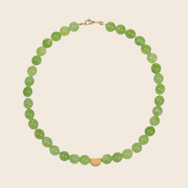 Arla Peridot Bead Necklace | Green