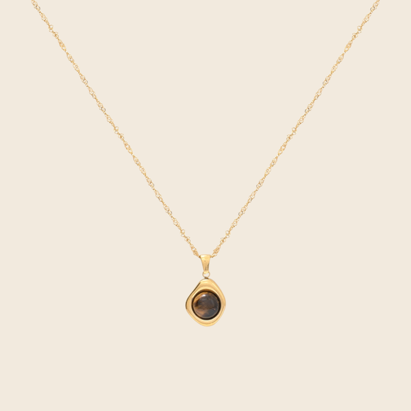Monroe Tiger Eye Necklace | Gold