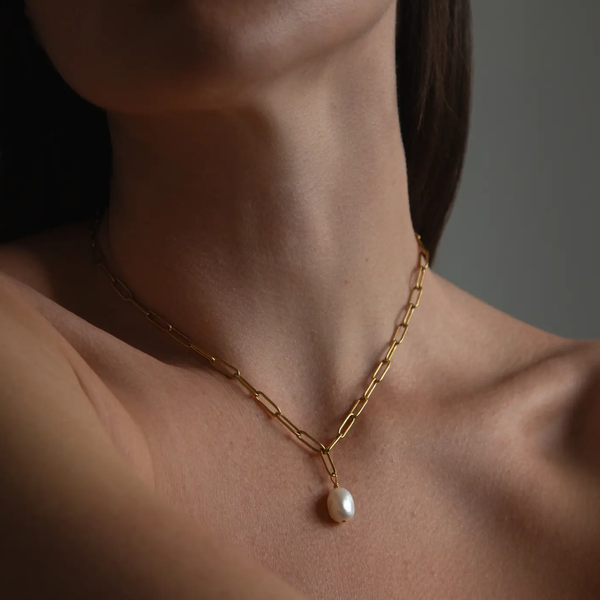 Willow Pearl Chain Necklace | Gold