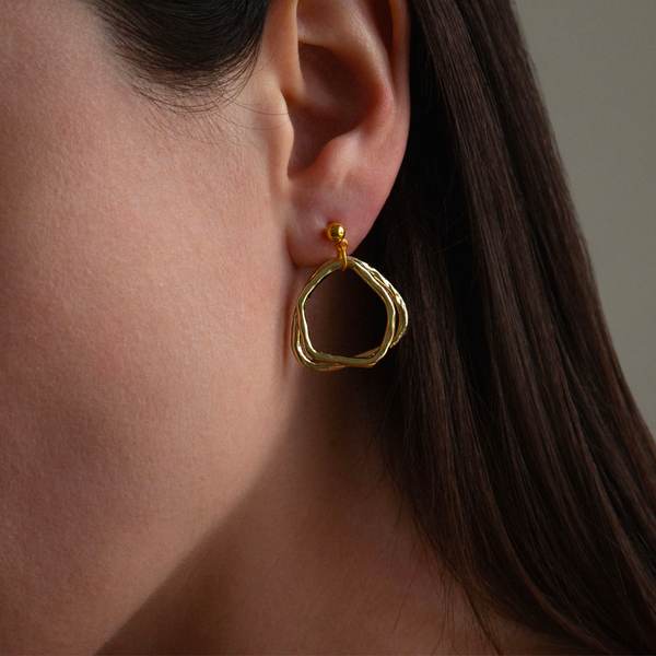 A Weathered Penny Fable Earrings | Gold