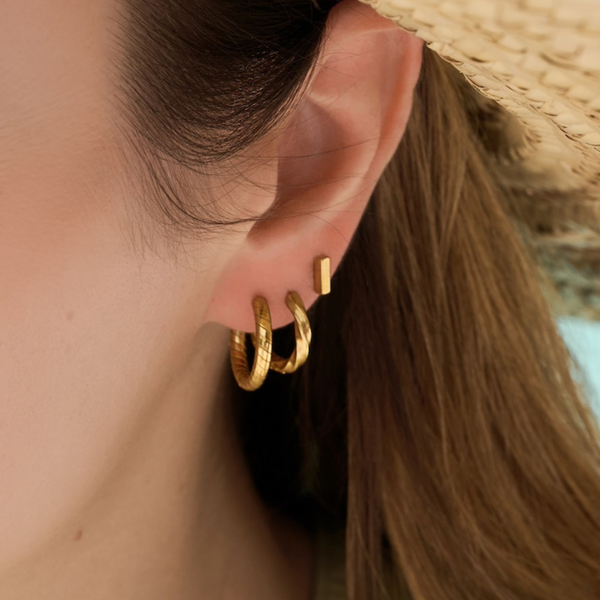 Bay Twisted Hoops | Gold