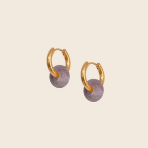 Amethyst Crystal Hoops