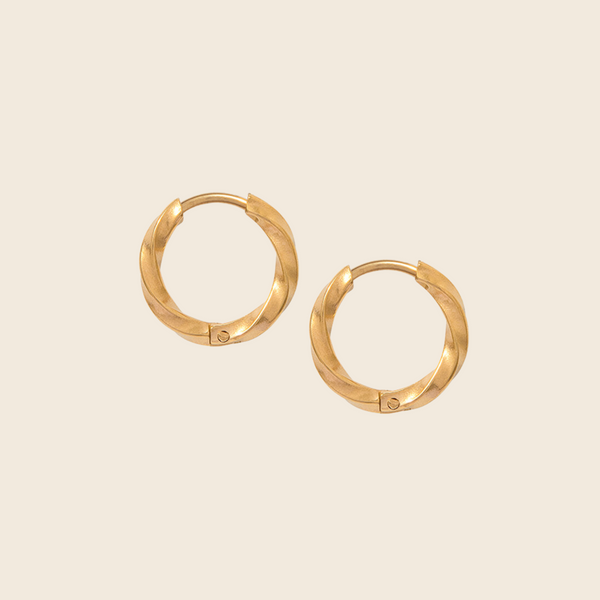 Bay Twisted Hoops | Gold