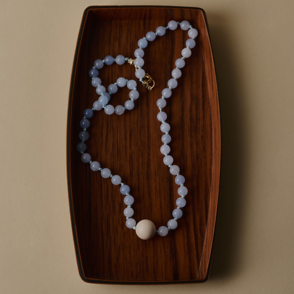 Meya Beryl Bead Necklace | Blue