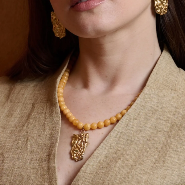Tova Beaded Necklace | Honey Yellow