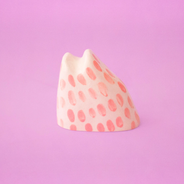 Ceramic Cat Sculpture | Pink